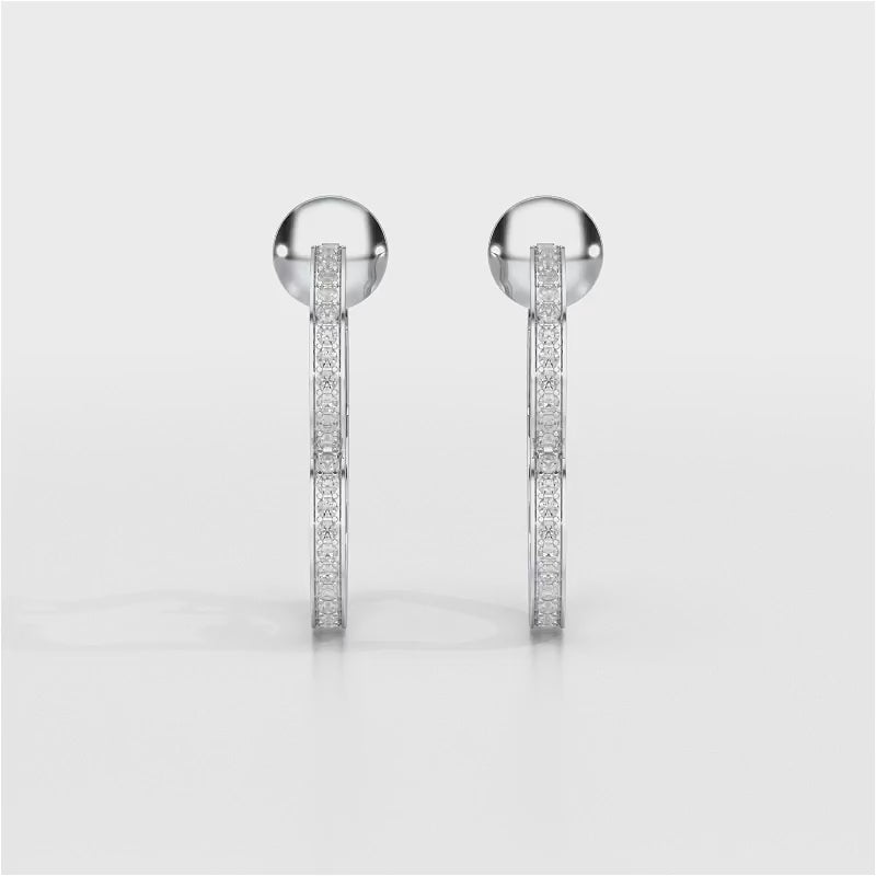 1.38 CT Lab Diamond Heart Shaped Hoop earring