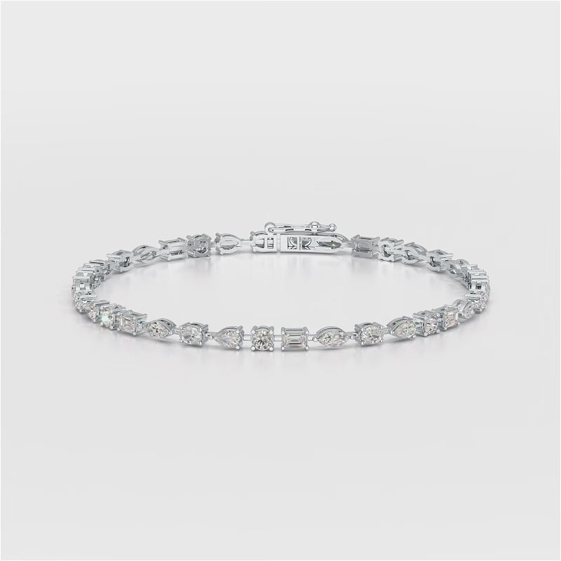 6.38 CT Multi Shape Lab Grown Diamond Bracelet