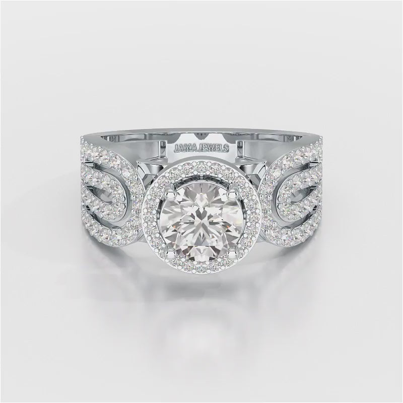 1.72 CT Halo Round Cut Lab Diamond Ring
