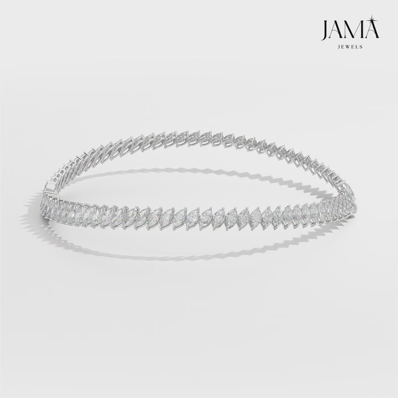 37.17 CT Pear and Marquise Cut Lab Diamond Necklace