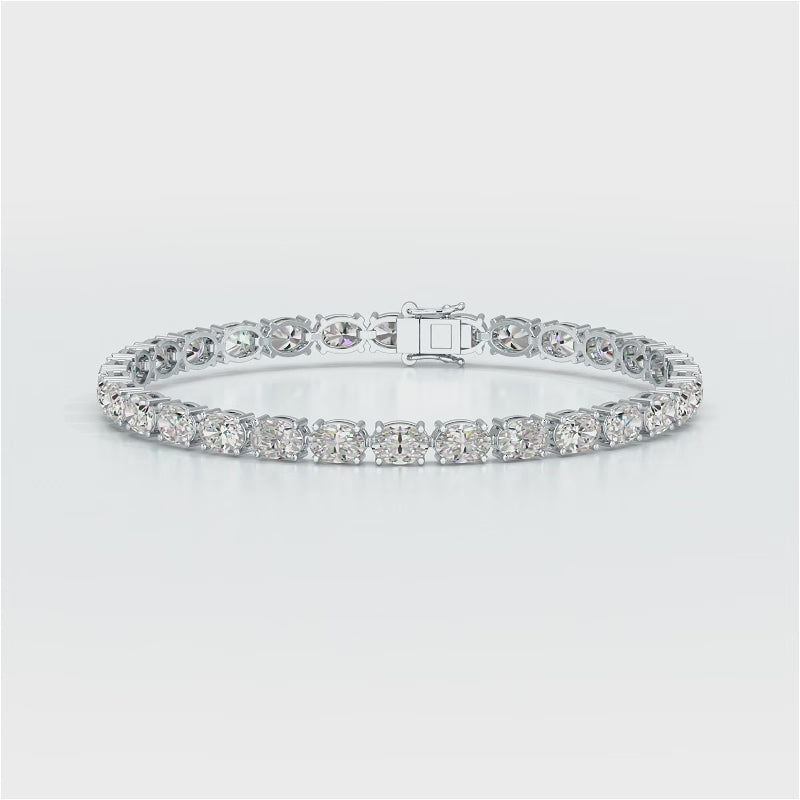 10.85 CT Oval Cut Diamond Tennis Bracelet