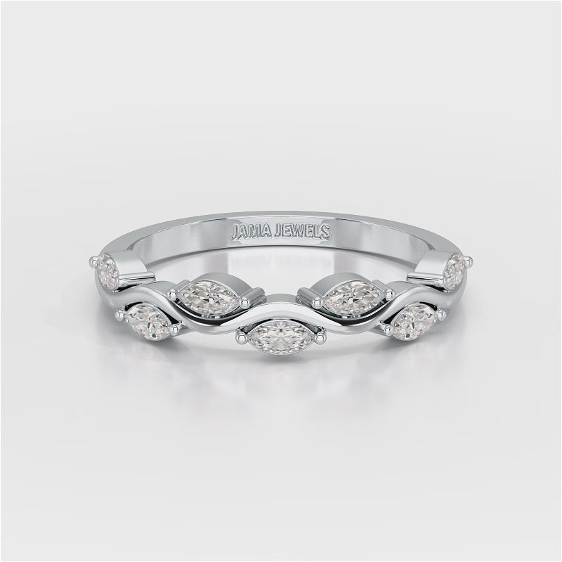 0.35 CT Twisted Ring with Marquise Cut Lab Diamonds