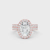 3.05 CT Oval Cut Twin Ring with Round Diamonds