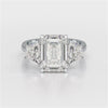 6 CT Lab Diamond Emerald Cut Three Stone Ring