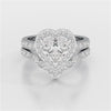 2.7 CT Lab Diamond Heart Shaped Halo Ring