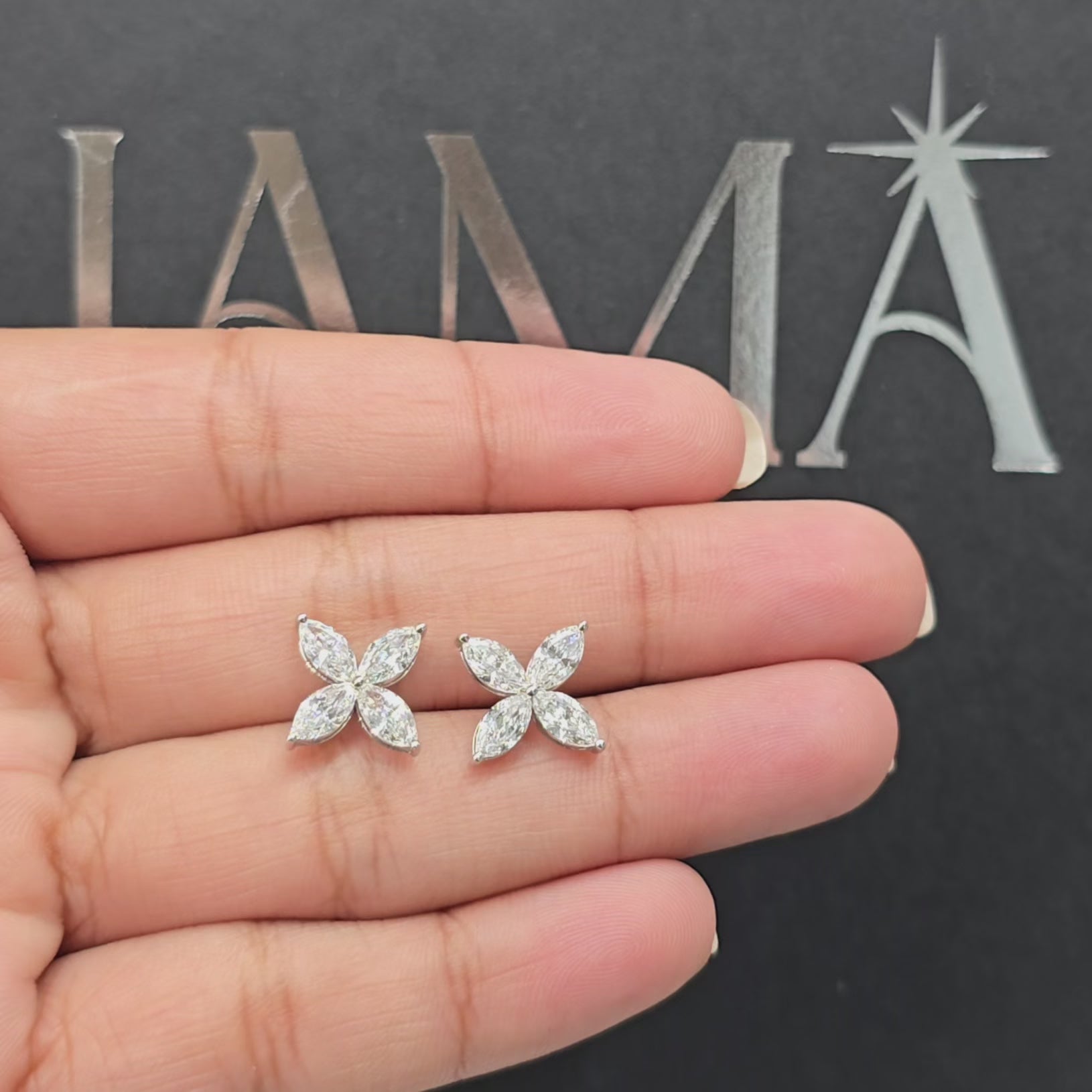 1.70 CT Lab Diamond Petal Stud Earring (Ready for Delivery)