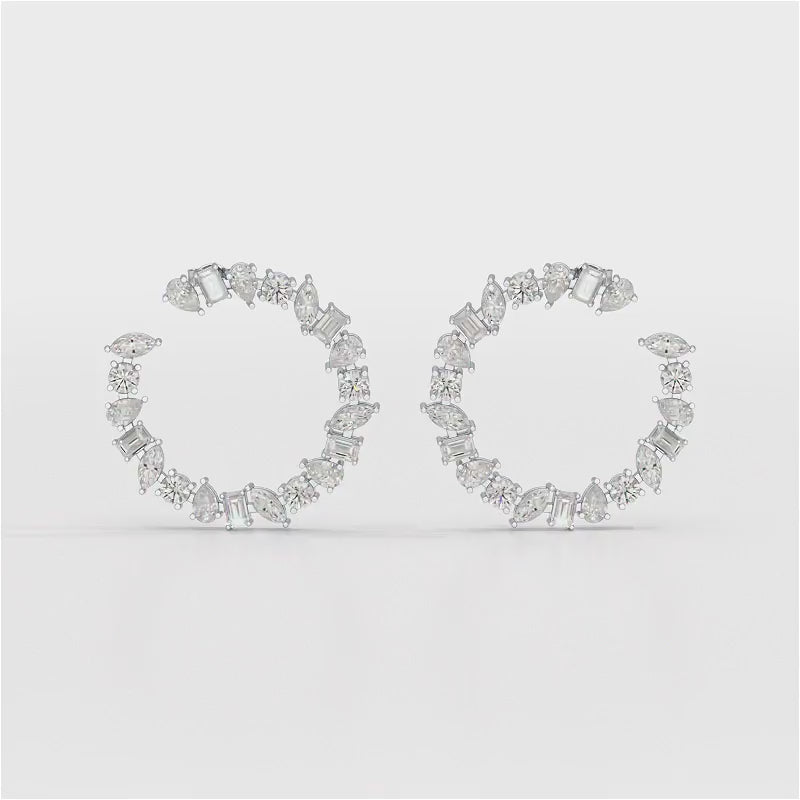 6.36 CT Multi Shape Lab Diamond Stud Earring