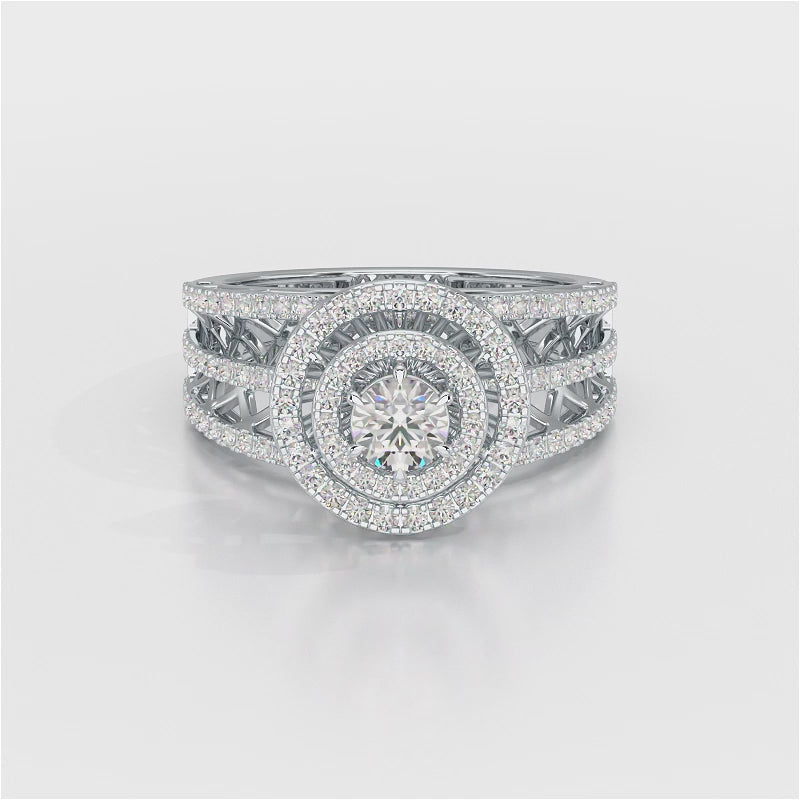 1.06 CT Halo Cluster Lab Diamond Ring