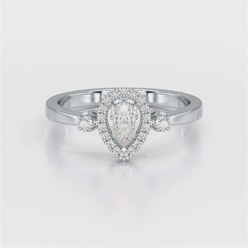 0.43 CT Pear Cut Lab Diamond Ring