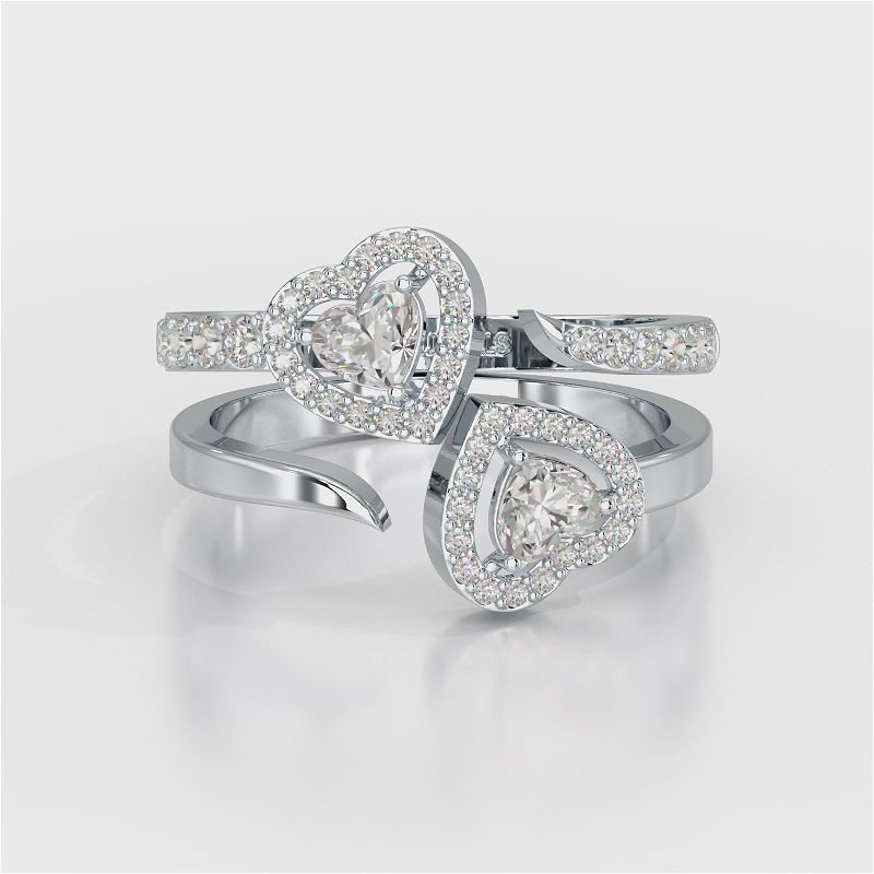 0.83 CT Heart Shaped Lab Diamond Ring