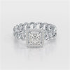 1.18 CT Princess Cut Halo Lab Diamond Ring