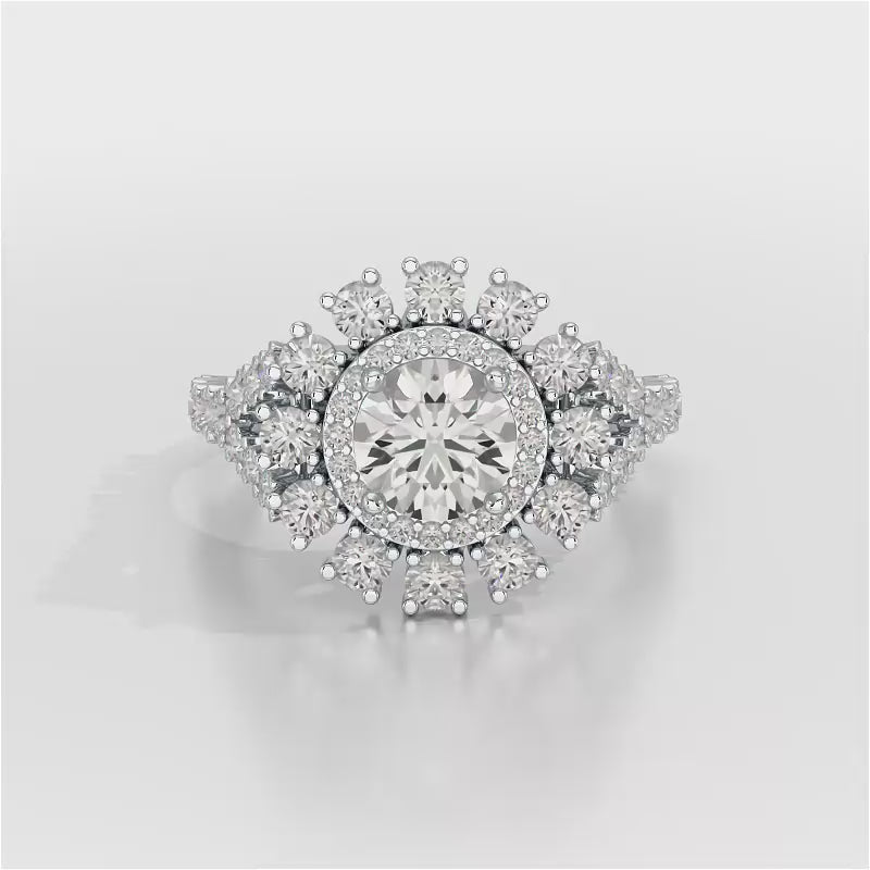 2.5 CT Double Halo Lab Diamond Ring