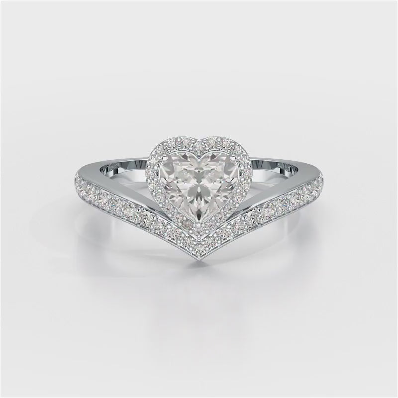 1.13 CT Heart Cut Lab Diamond Ring