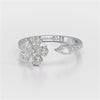 0.65 CT Open Ring with Pear & Round Cut Lab Diamonds