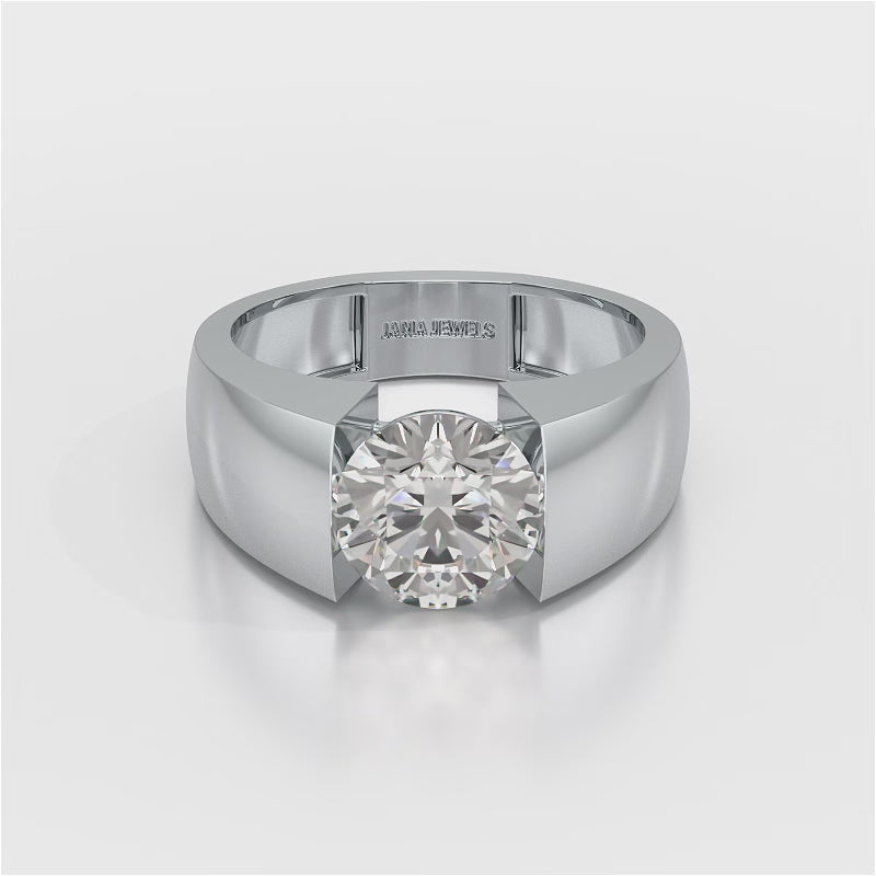 3 CT Round Cut Lab Diamond Men's Ring