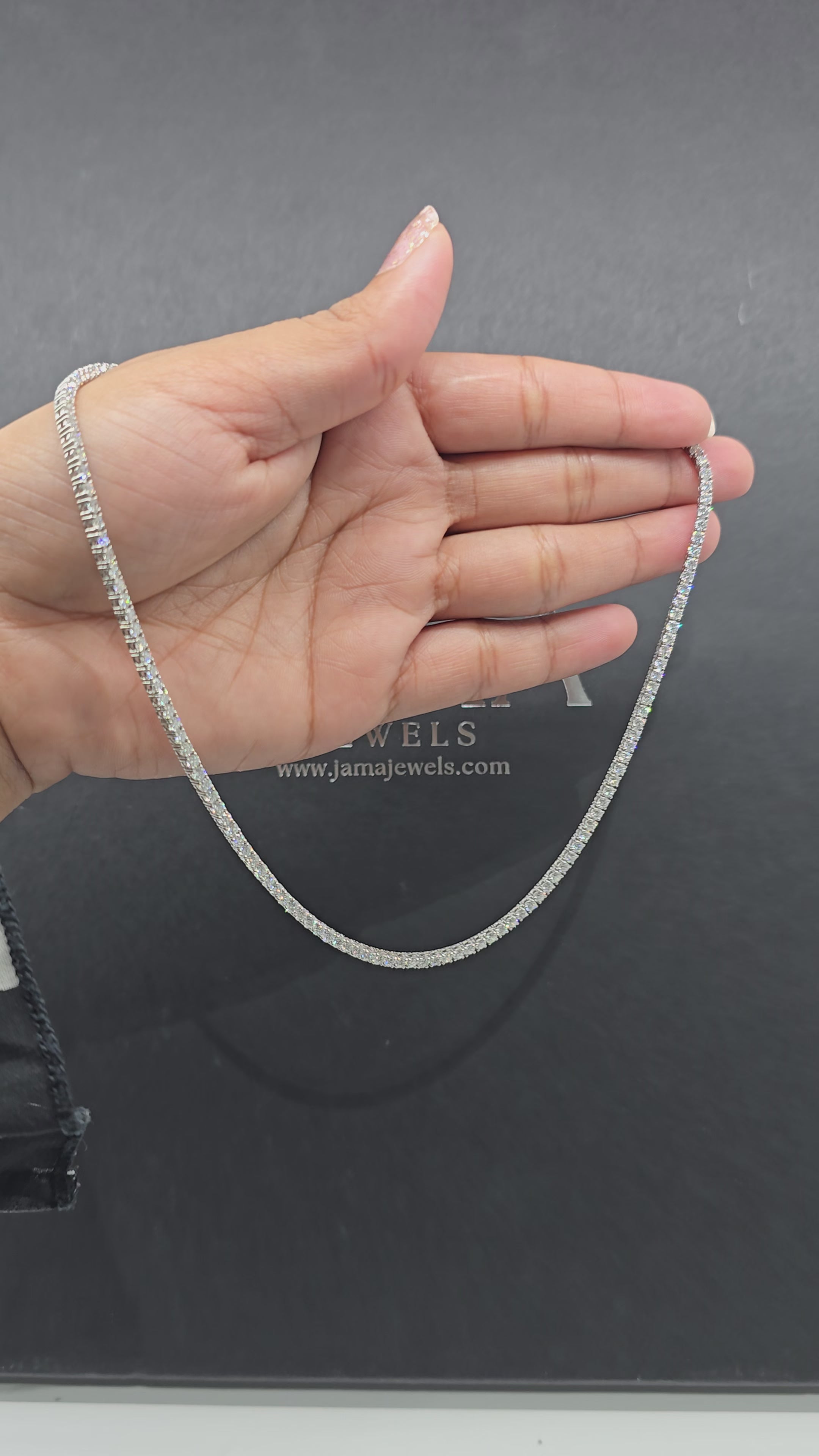 10.10 CT Round Cut Lab Diamond Tennis Necklace (Ready for Delivery)