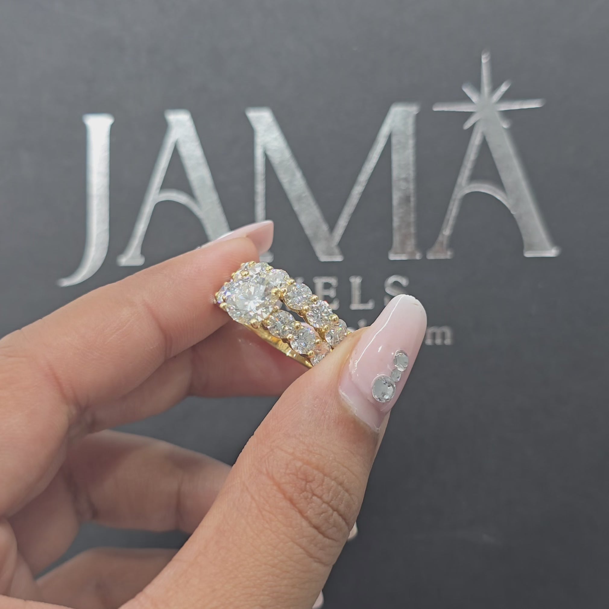 4.80 CT Round Cut Lab Diamond Stack Ring (Ready for Delivery)
