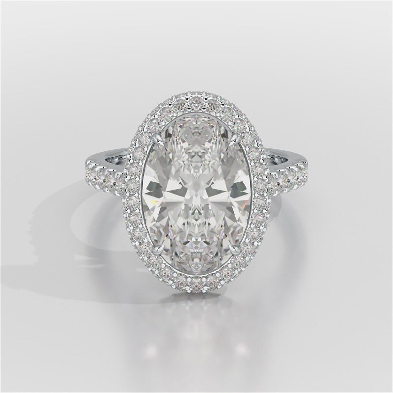 6.1 CT Oval Cut Lab Diamond Wedding Ring