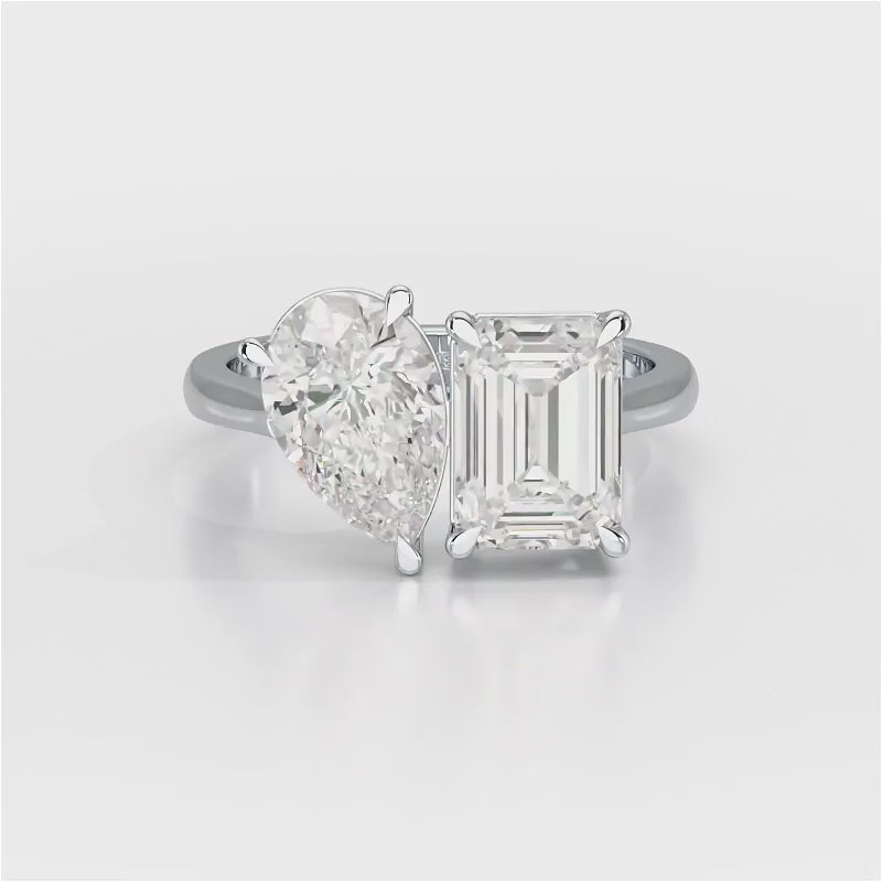 4.5 CT Lab Diamond Two Stone Ring