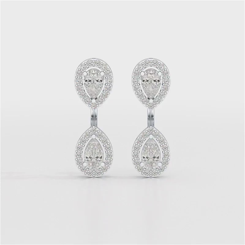 4.7 CT Lab Diamond Pear Drop Earring