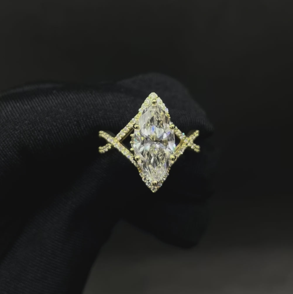 3.48 CT Marquise Cut Lab Diamond Ring (Ready for Delivery)