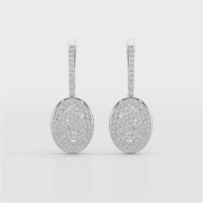 1.70 CT Round Cut Diamond Hoop Earring