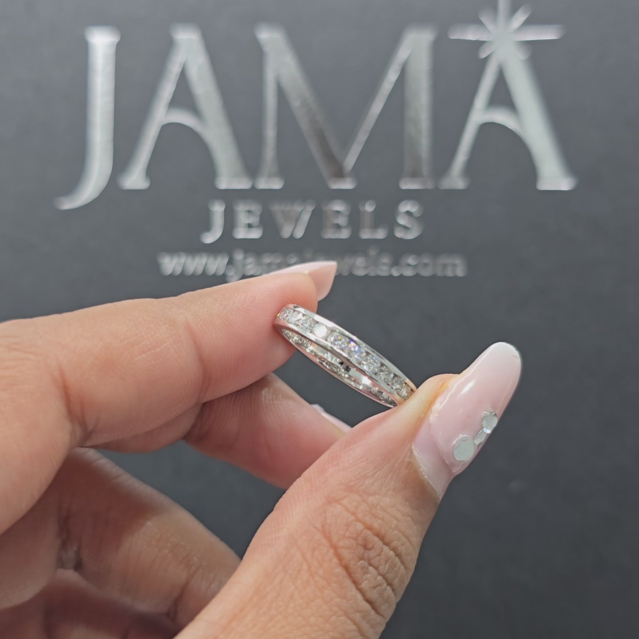 0.65 CT Round Cut Half Eternity Lab Diamond Ring (Ready for Delivery)