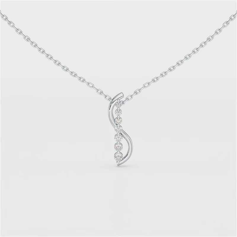0.15 CT Round Cut Lab Diamond Swirl Chain Pendant