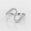 0.15 CT Lab Diamond Wave Ring with Round Cut Lab Diamonds