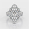 1.70 CT Princess & Round Diamonds Floral Cluster Ring