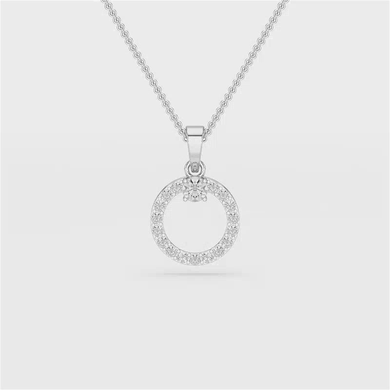 0.71 CT Lab Diamond Round Pendant