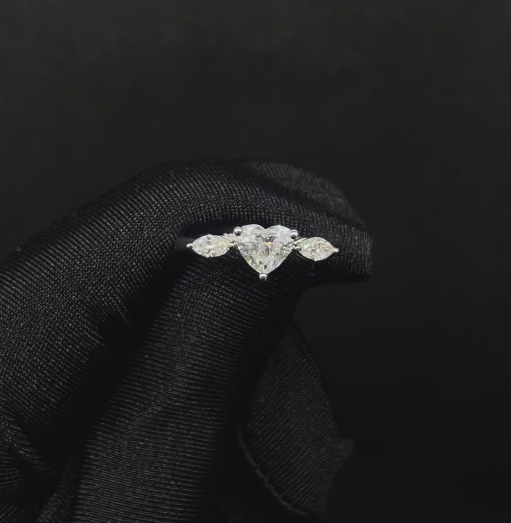 0.96 CT Heart Shaped Lab Diamond Ring (Ready for Delivery)