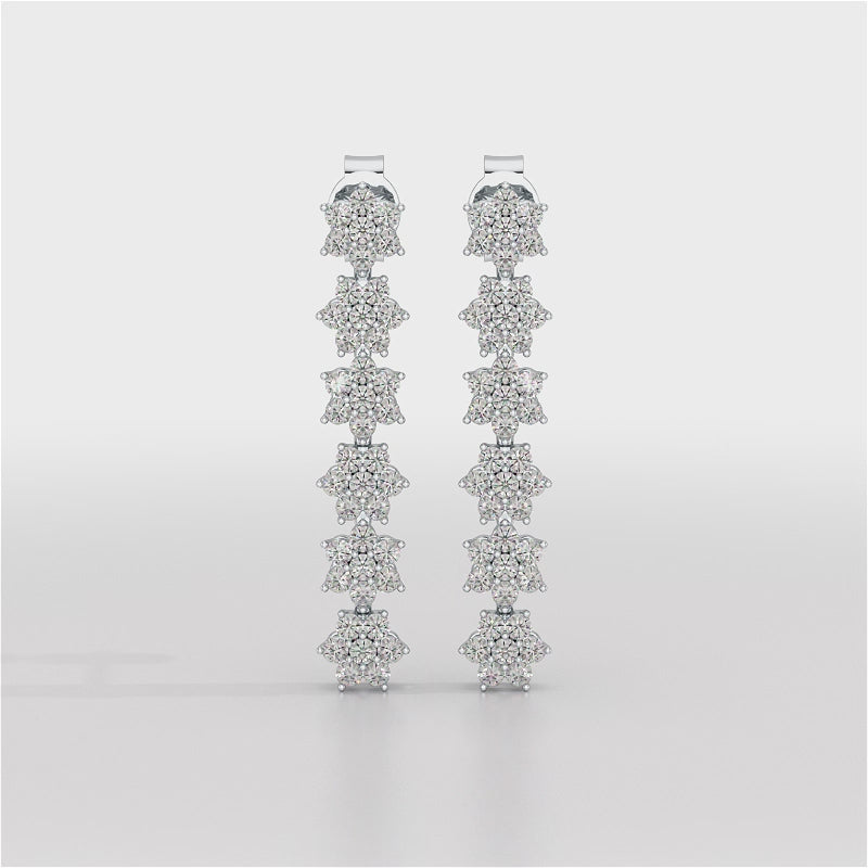 1.35 CT Star Shaped Lab Diamond Dangle Wedding Earrings