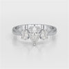1.25 CT Three Stone Pear Oval Cut Lab Diamond Ring