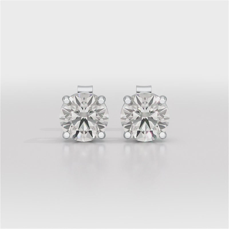 4.09 CT Lab Diamond White Gold Stud Earrings
