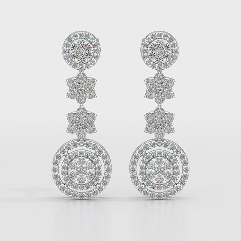 1.18 CT Round Cut Dangle Drop Lab Diamond Earring