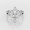 1.83 CT Marquis Cut Halo Lab Diamond Ring