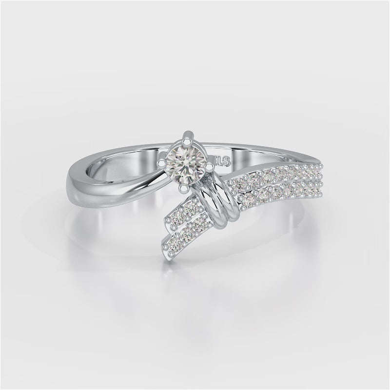 0.20 CT Round Cut Lab Diamond Bypass Ring