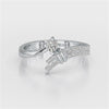 0.20 CT Round Cut Lab Diamond Bypass Ring