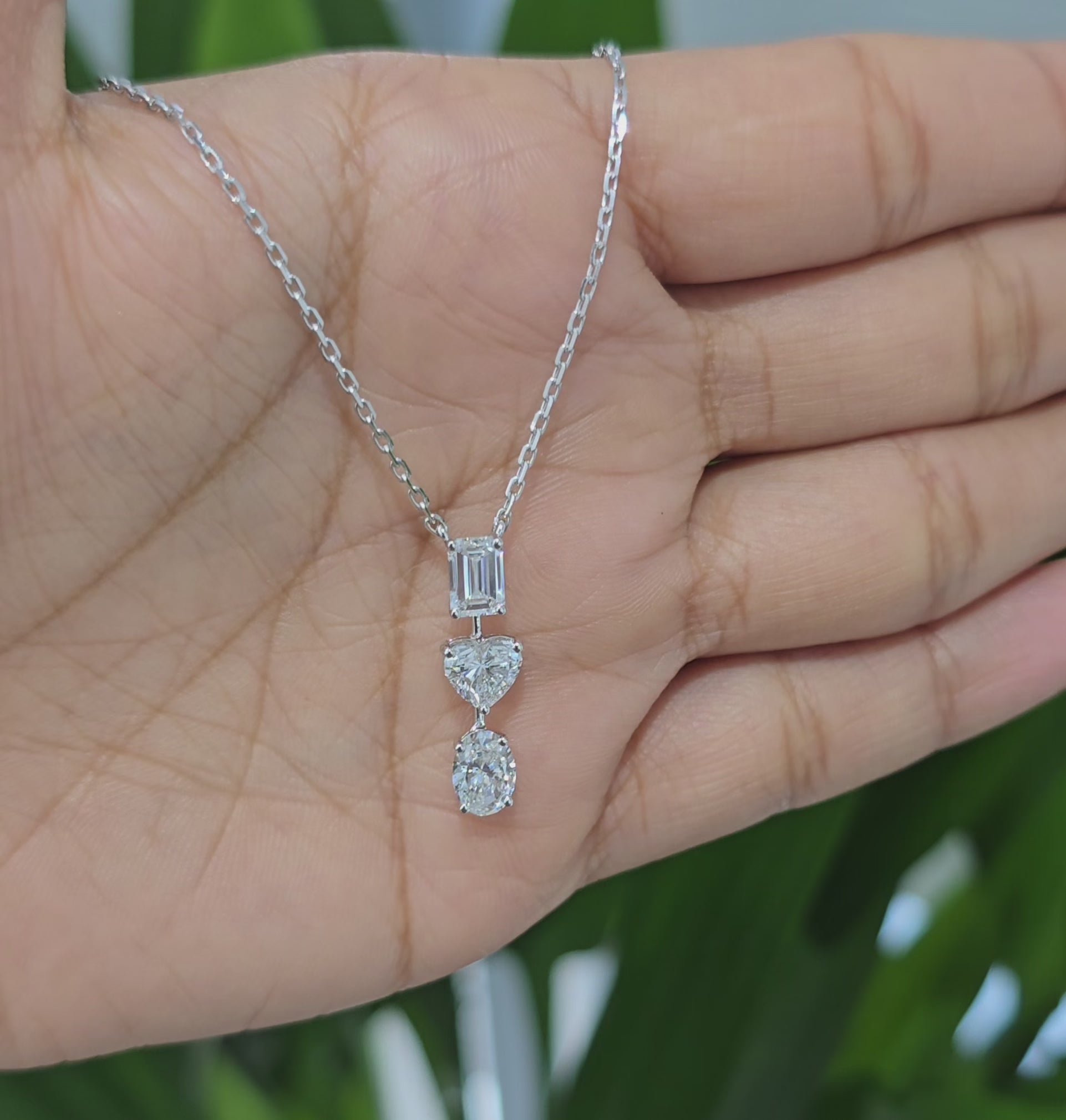 2.1 CT Multi Shape Lab Grown Diamond Chain Pendant (Ready for Delivery)