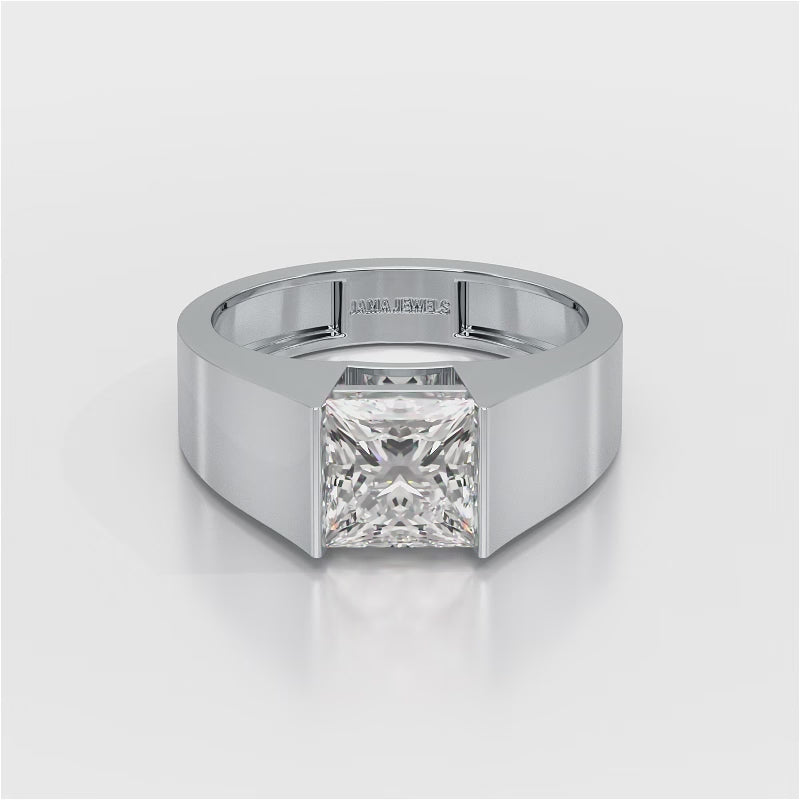 3 CT Princess Cut Lab Diamond Men's Ring