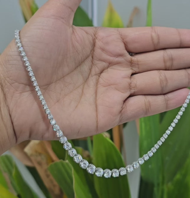 5.40 CT Graduated Diamond Tennis Necklace (Ready for Delivery)