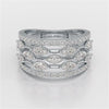 1.75 CT Five Row Ring with Marquise & Round Diamonds