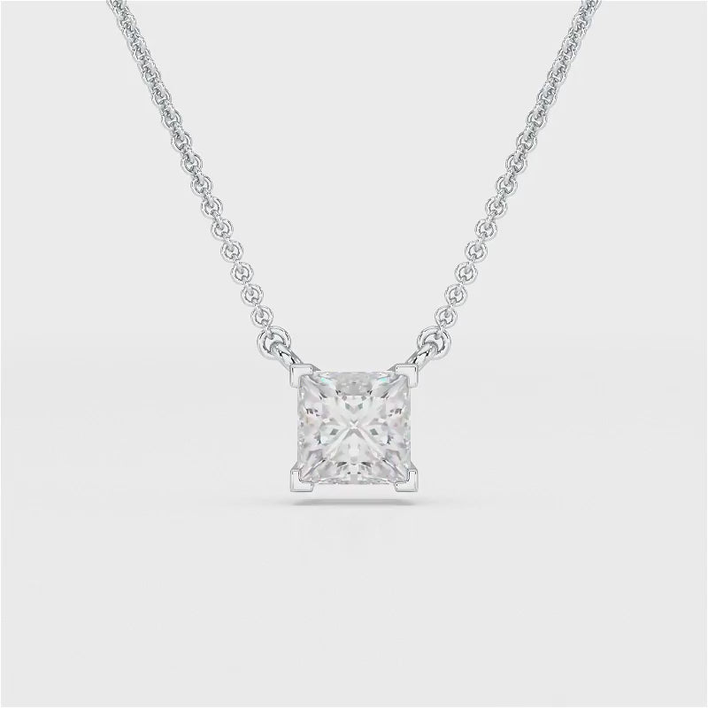1 CT Lab Grown Diamond Princess Pendant