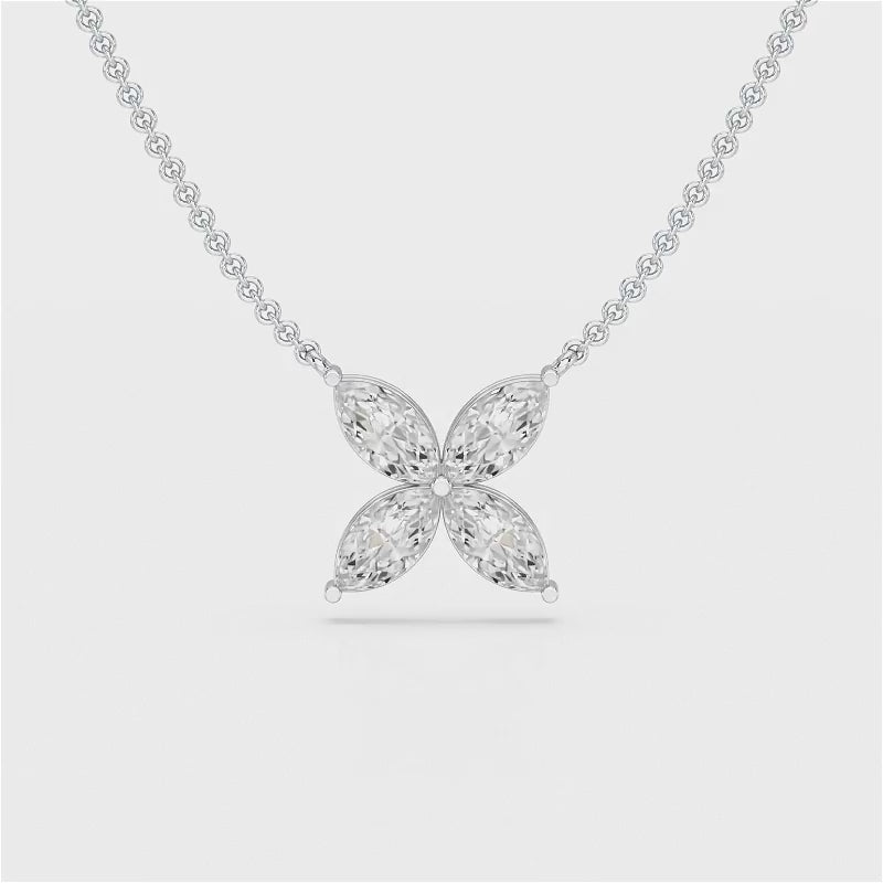 3.2 CT Marquise Cut Lab Diamond Earring and Pendant Set