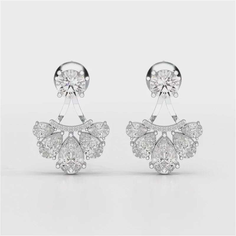 4.6 CT Lab Diamond Pear Cut Drop Earring