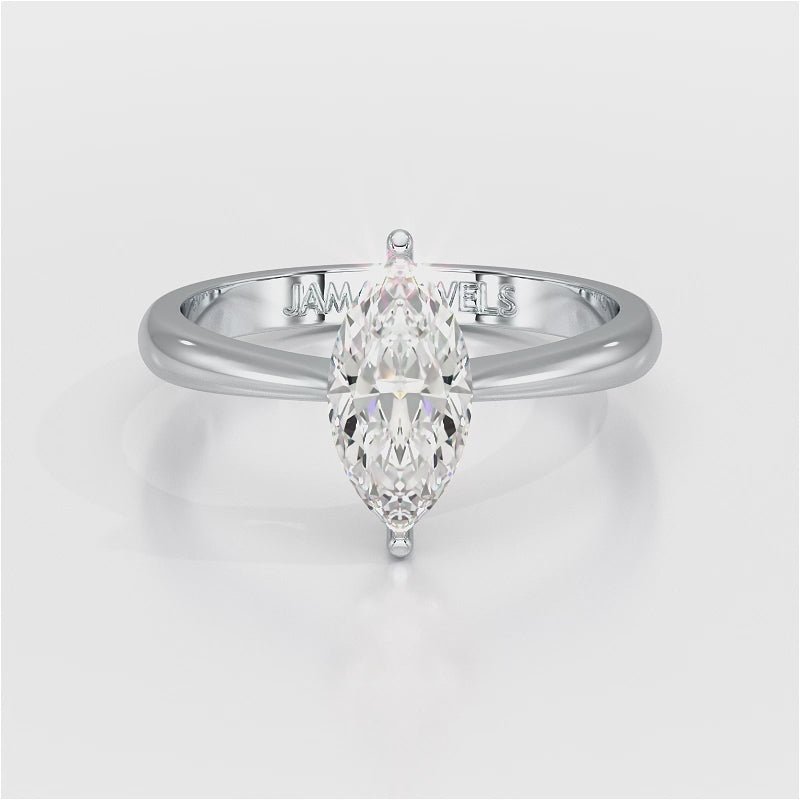 1 CT Marquise Cut Lab Diamond Solitaire Engagement Ring
