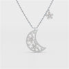 1.58 CT Lab Diamond Moon Shaped Chain Pendant
