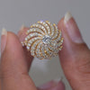 Hand shot video of 1.45 CT Round Swirl Pavé Diamond Ring