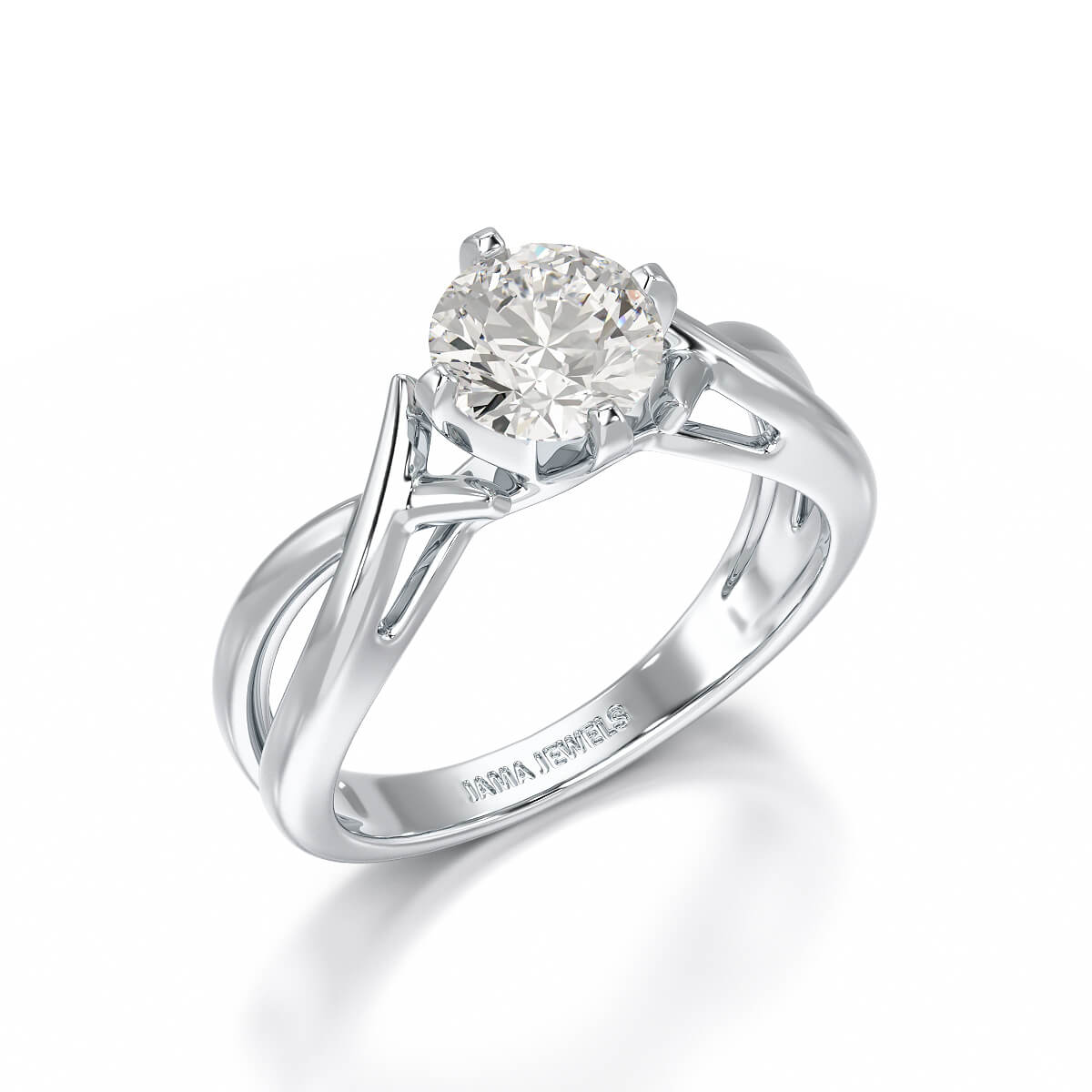 1 CT Solitaire Lab Diamond Engagement Ring - Jama Jewels 